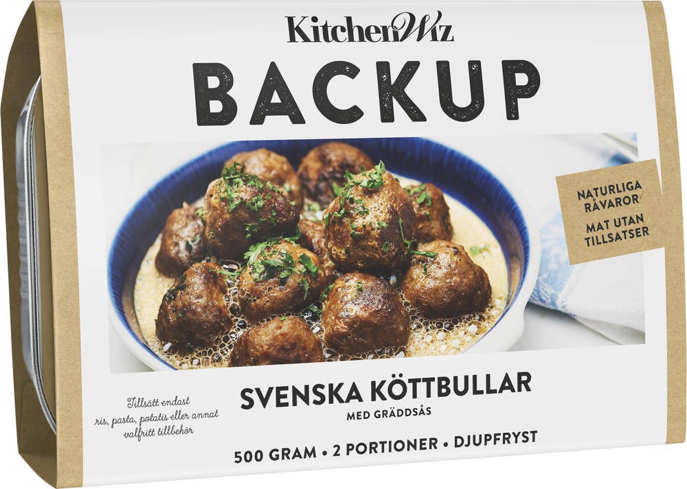 Backup Svenska Köttbullar med Gräddsås Fryst 2 portioner