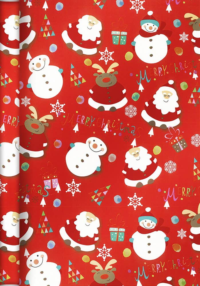 Boutique Presentpapper Tomtar & Snögubbar 50x500cm