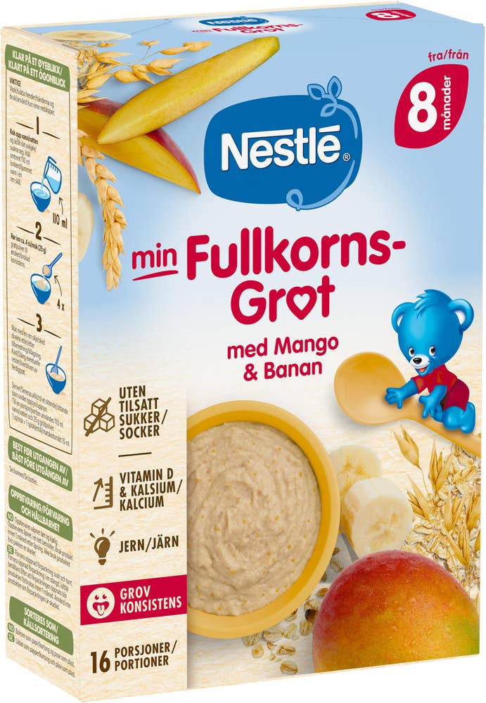 Nestlé Fullkornsgröt med Mango & Banan 8M