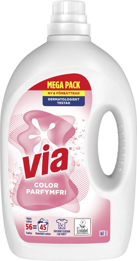 Via Flytande Tvättmedel Color Parfymfri