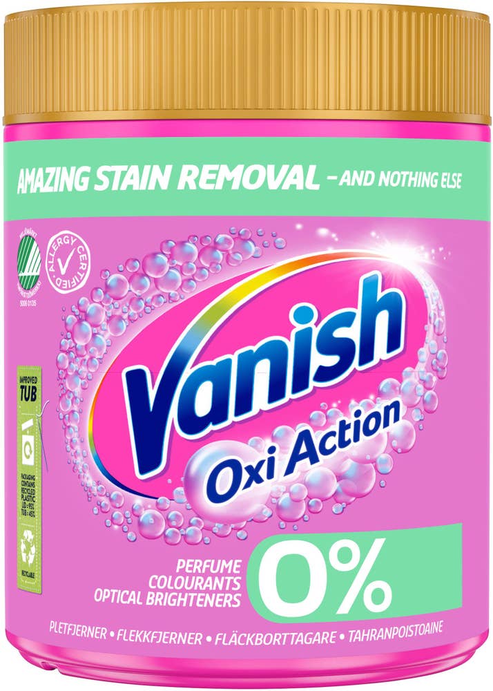 Vanish Fläckborttagning Oxi Action 0% Gold Vanish