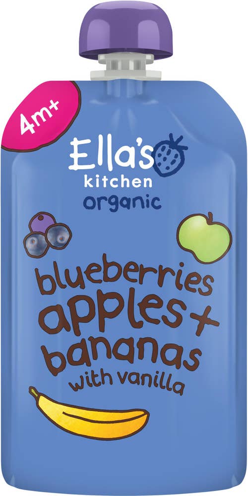 Ella's Kitchen Puré Blåbär, Äpple & Banan 4M EKO