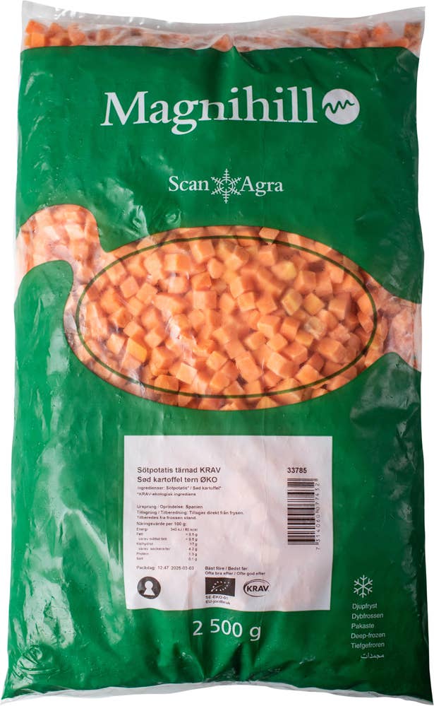 Magnihill Sötpotatis Tärnad Fryst KRAV