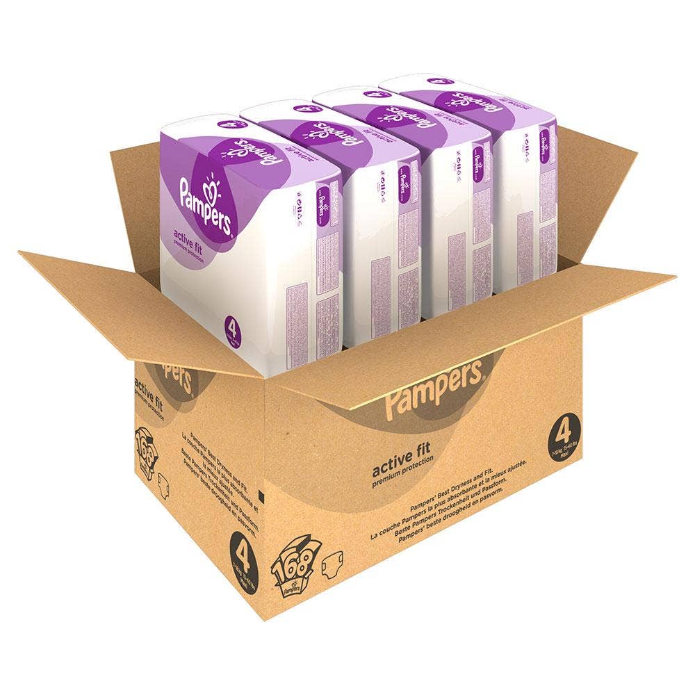 Pampers Blöjor Active Fit (4) 8- 168-p Månadsbox Pampers