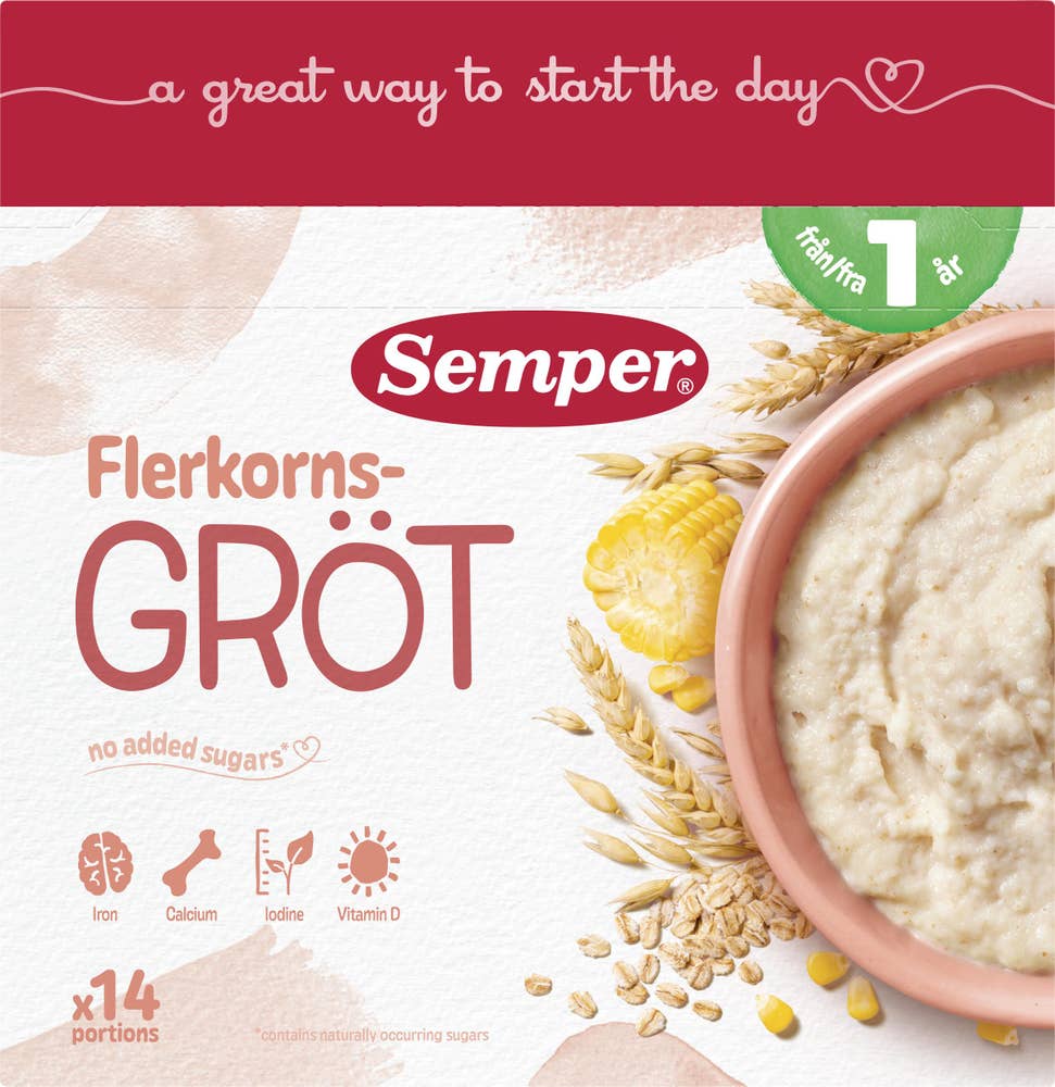 Semper Fullkornsgröt Naturell +12M 14 portioner