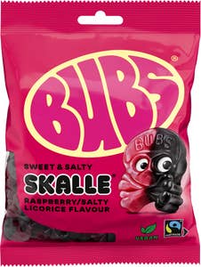 BUBS Skalle Hallon & Saltlakrits Veganska