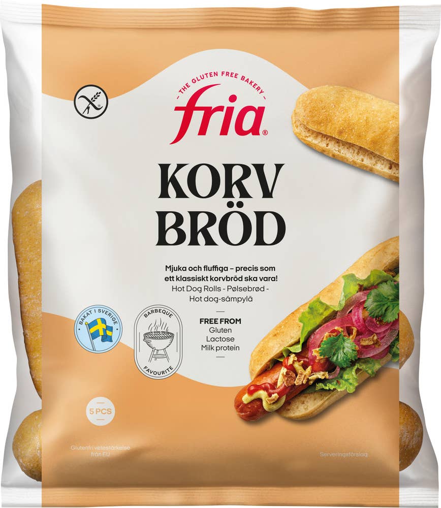 Fria Korvbröd Glutenfri Fryst 5-p