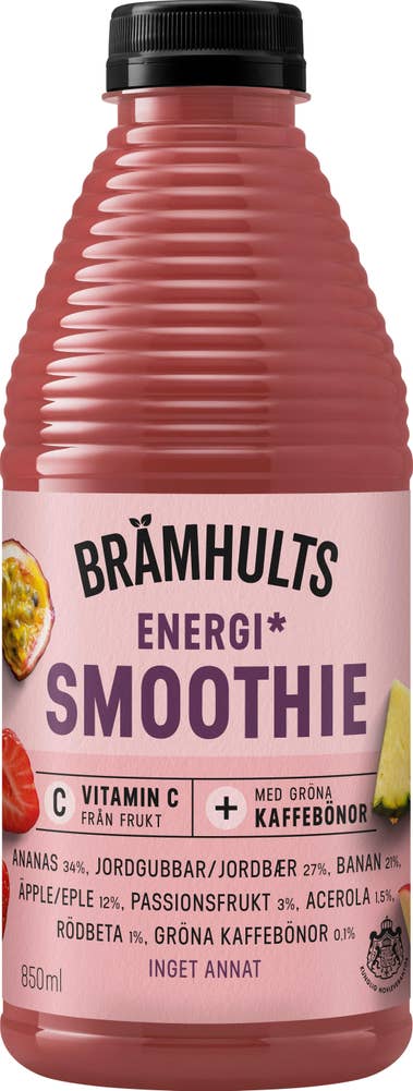 Brämhults Smoothie Energi Ananas, Jordgubbe, Banan, Äpple & Acerola