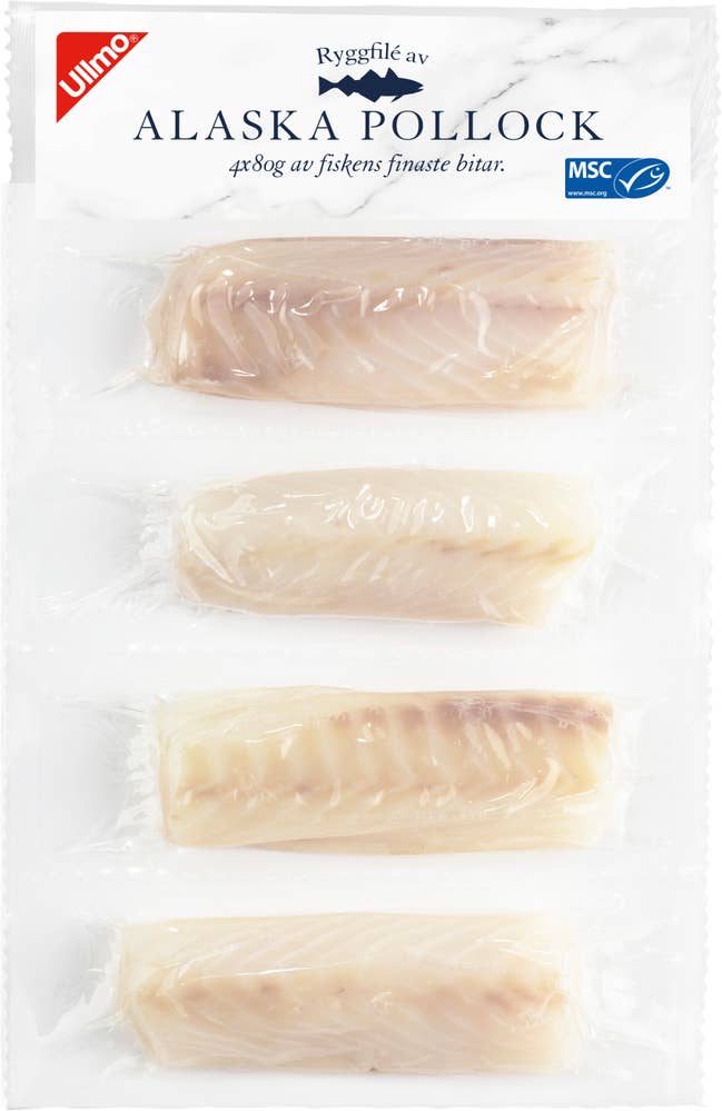 Ullmo Ryggfilé av Alaska Pollock MSC Fryst 4x80g