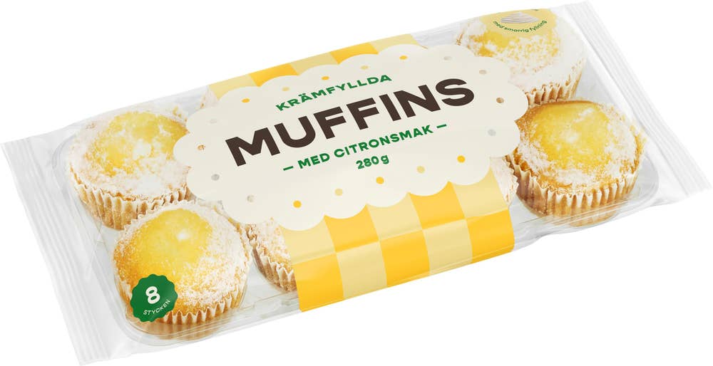Krämfyllda Muffins Citron 8-p