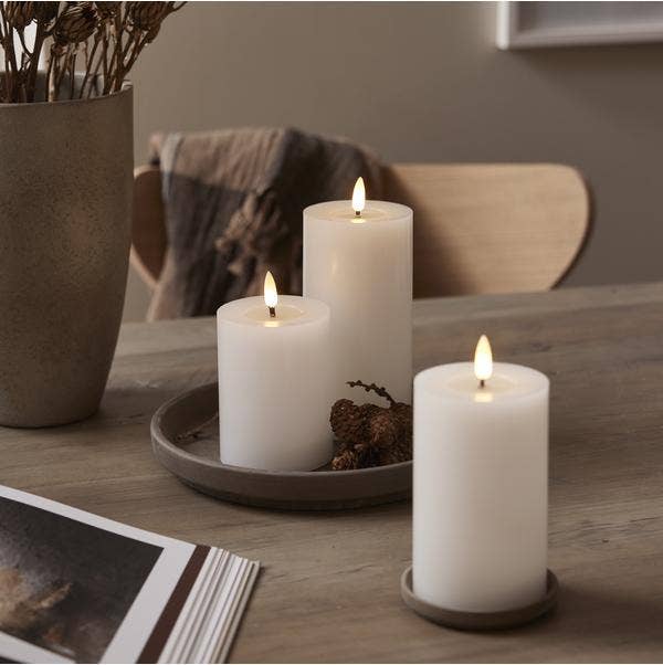 Star Trading Blockljus LED Flamme Flow Vit 12,5cm