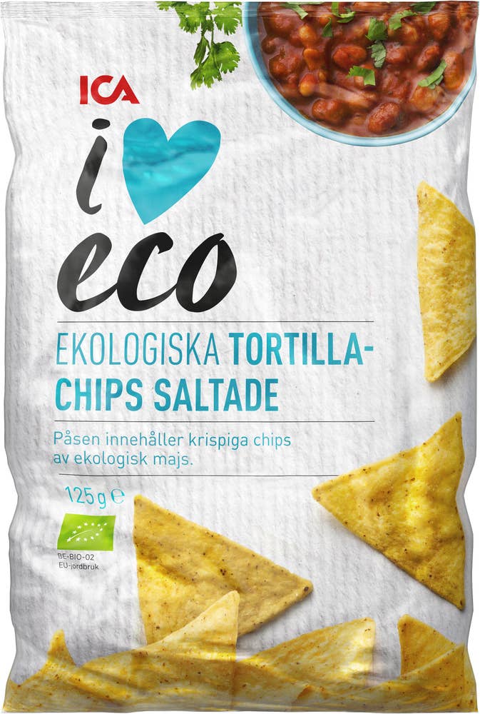 Ej sorterad Tortillachips Lättsaltade Chips Ica Eco