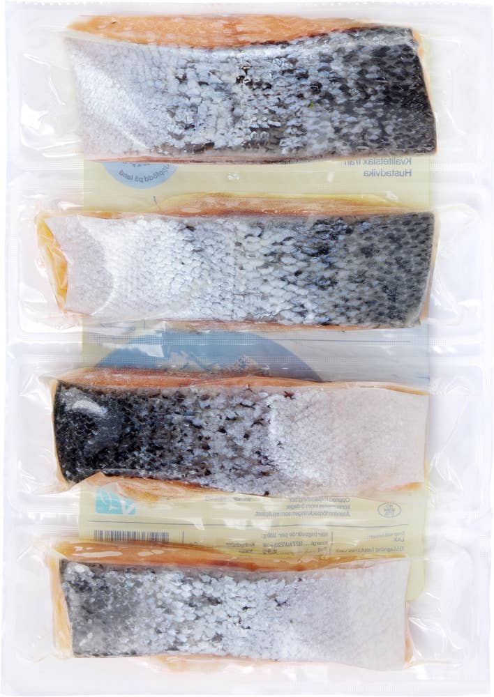 Korshags Laxfilé med Skinn Uppfödd på Land ASC Fryst 4x125g