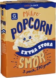 Garant Mikropopcorn Smör Extra Stora 3x90g