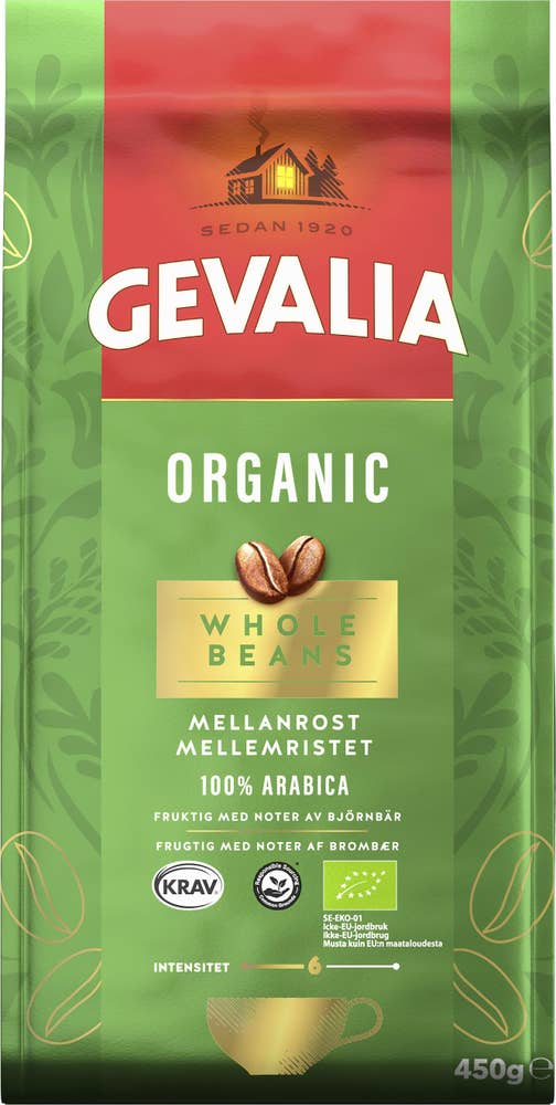 Gevalia Hela Kaffebönor Mellanrost EKO/KRAV