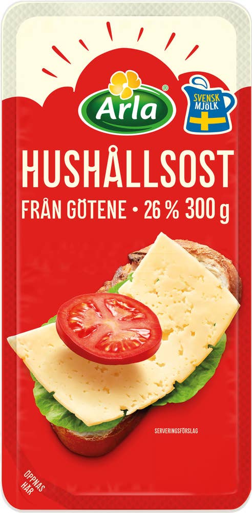 Arla® Götene Hushållsost Skivad Ost 26%