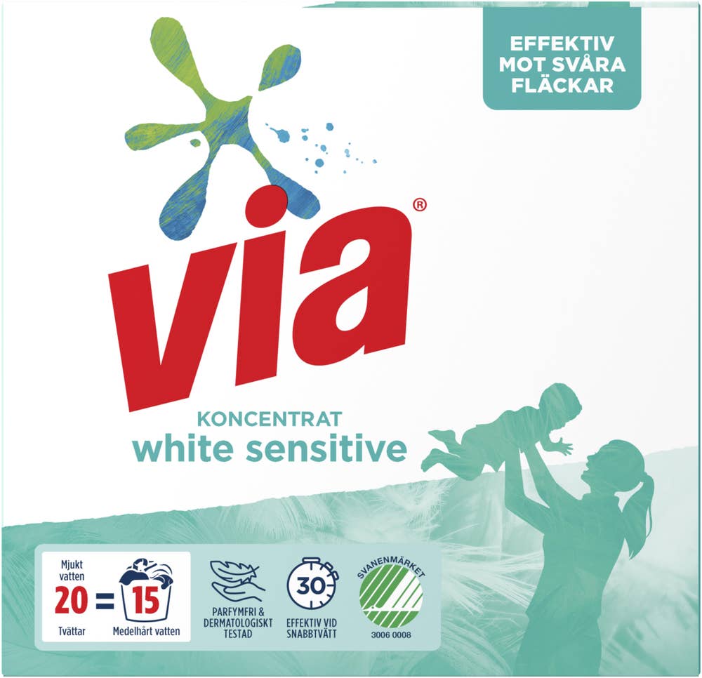 Via Tvättmedel Koncentrat White Sensitive 750g Via