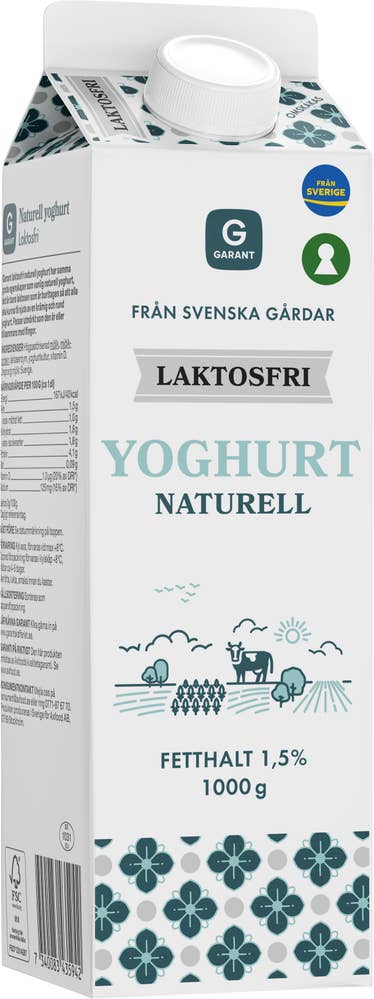 Garant Yoghurt Laktosfri 1,5% Naturell