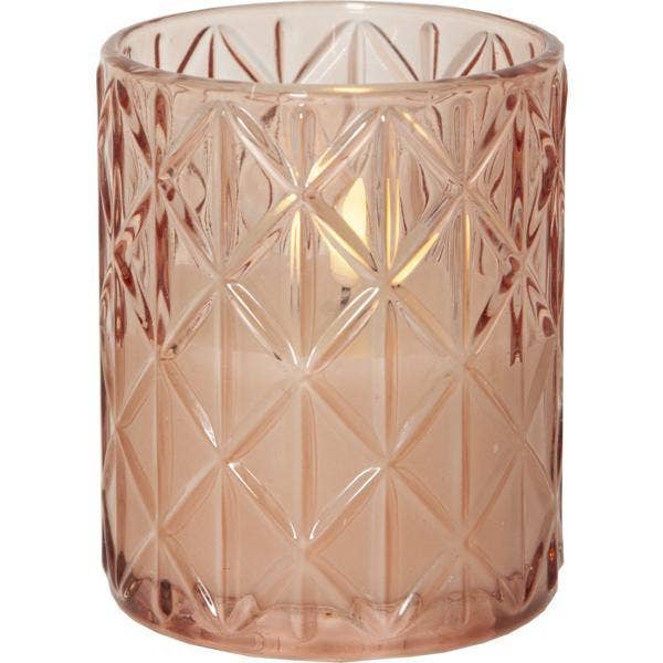 Star Trading Ljus LED Flamme Romb Rosa 10x12,5cm