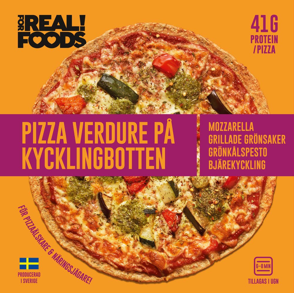 FOR REAL! FOODS Proteinpizza Verdure på Kycklingbotten Fryst