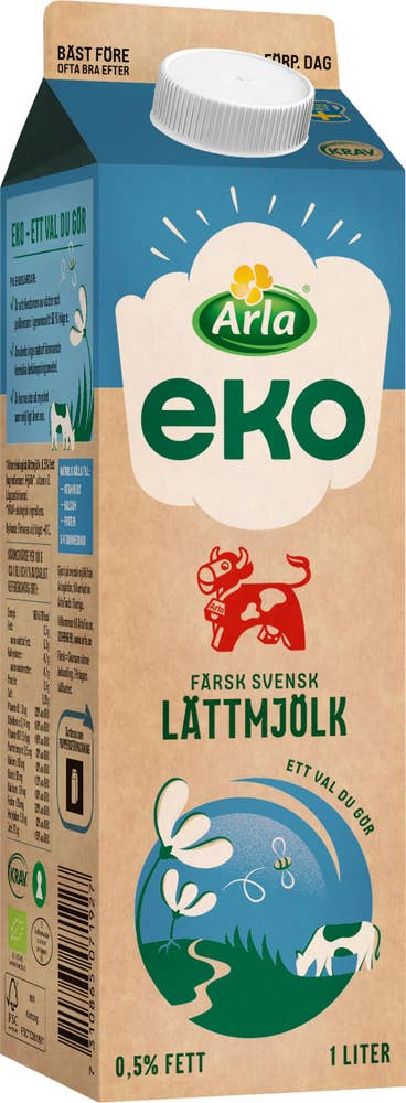Arla Ko® Färsk Lättmjölk 0,5% EKO/KRAV