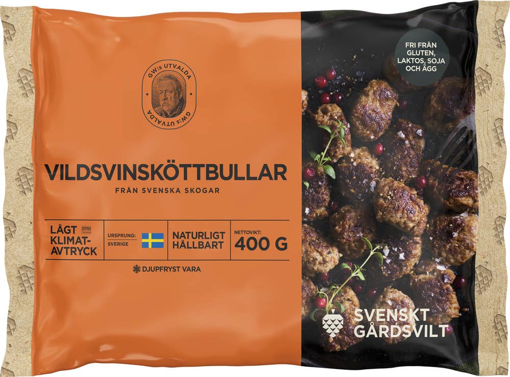 Svenskt gårdsvilt - GW:s utvalda Vildsvinsköttbullar Frysta
