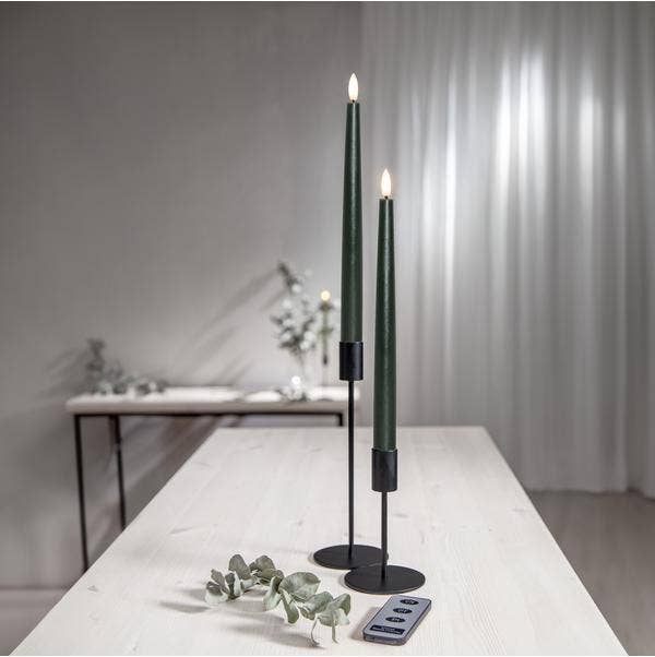 Star Trading Antikljus LED Flamme Slim Grön 28,5cm