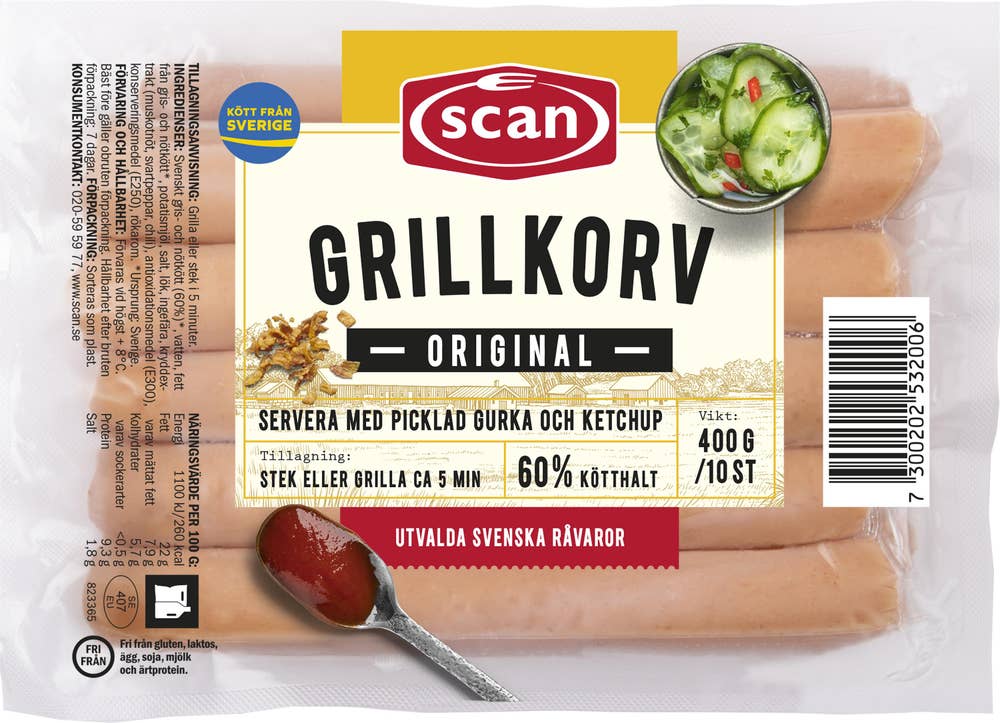 Scan Grillkorv Original 10-p
