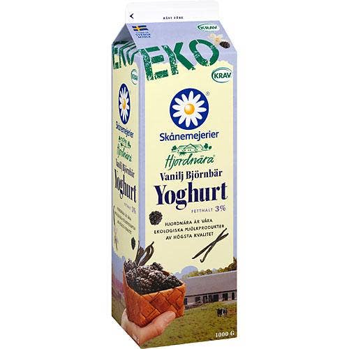 Hjordnära Yoghurt Björnbär/Vanilj Ekologisk 3% 1L Hjordnära