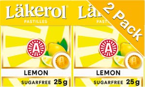 Läkerol Halstabletter Lemon Sockerfri 2x25g