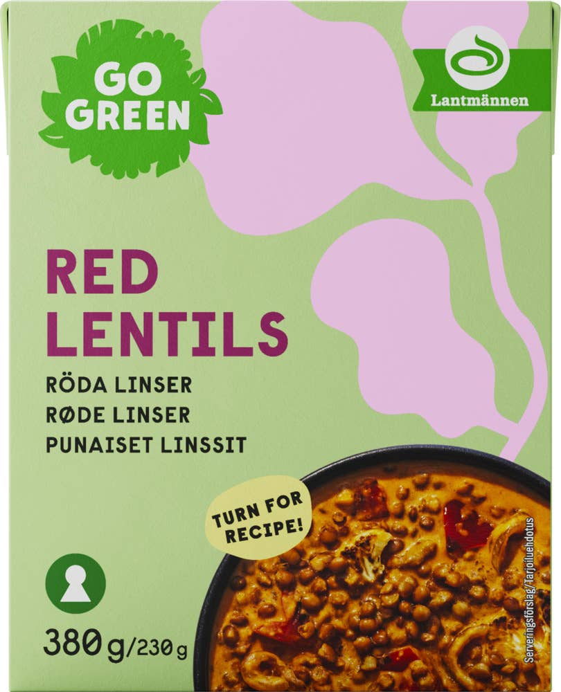 GoGreen Röda Linser Färdigkokta