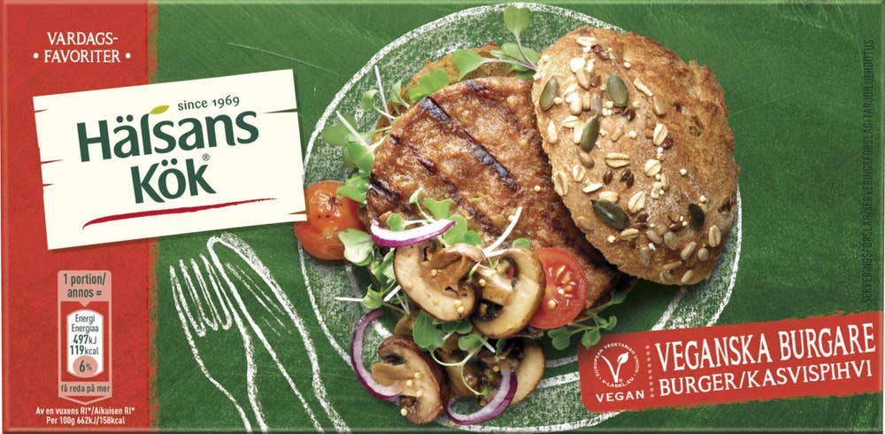 Hälsans Kök Burgare Vegan Frysta 300g Hälsans Kök