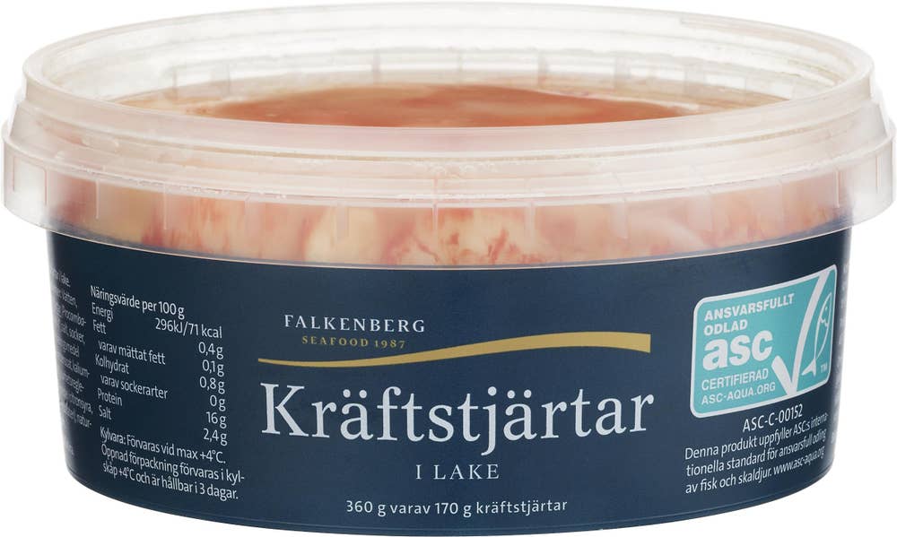 Falkenberg Seafood Kräftstjärtar i Lake ASC 170/360g