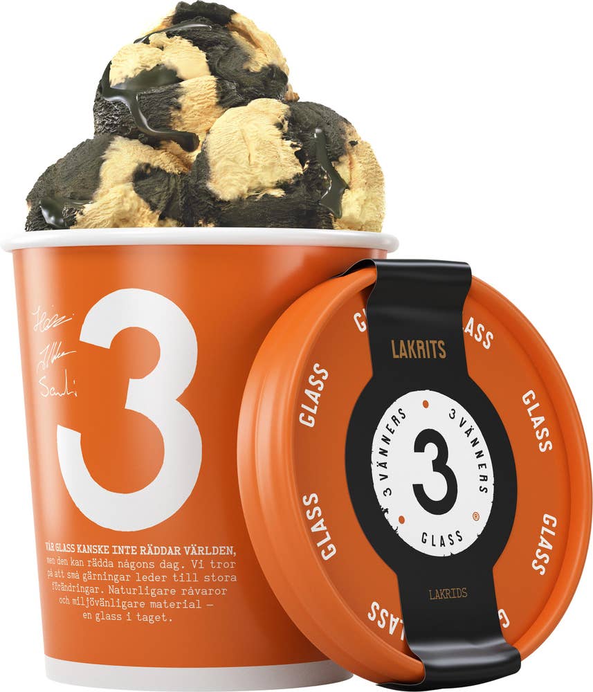 3 Vänner Glass Lakrits 500ml Tre Vänners Glass