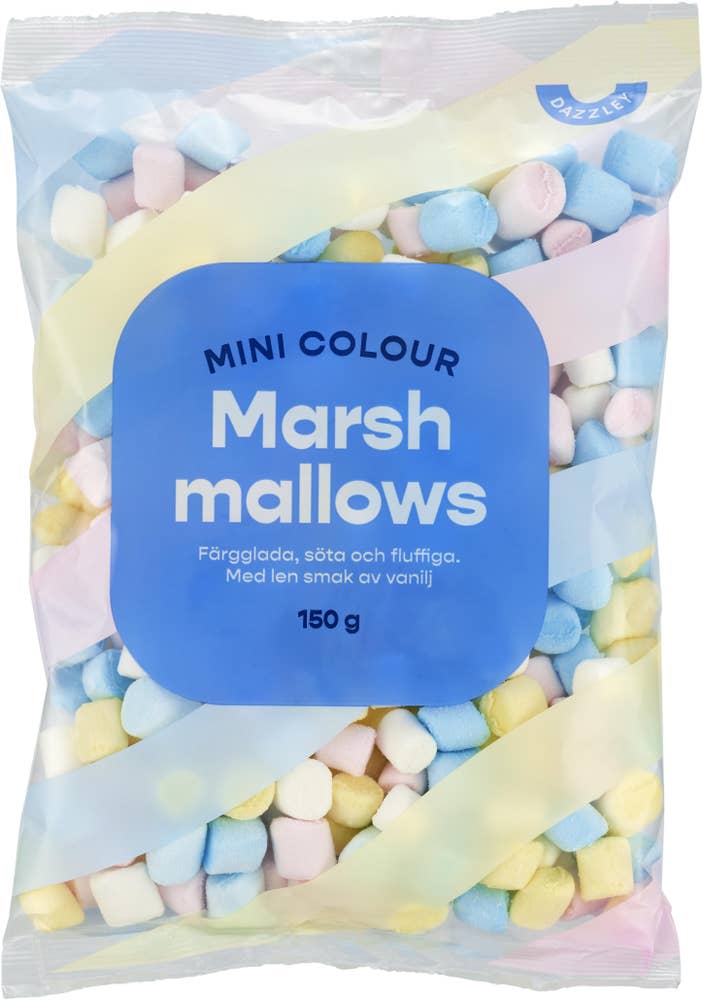 Mini Marshmallows Färgglada