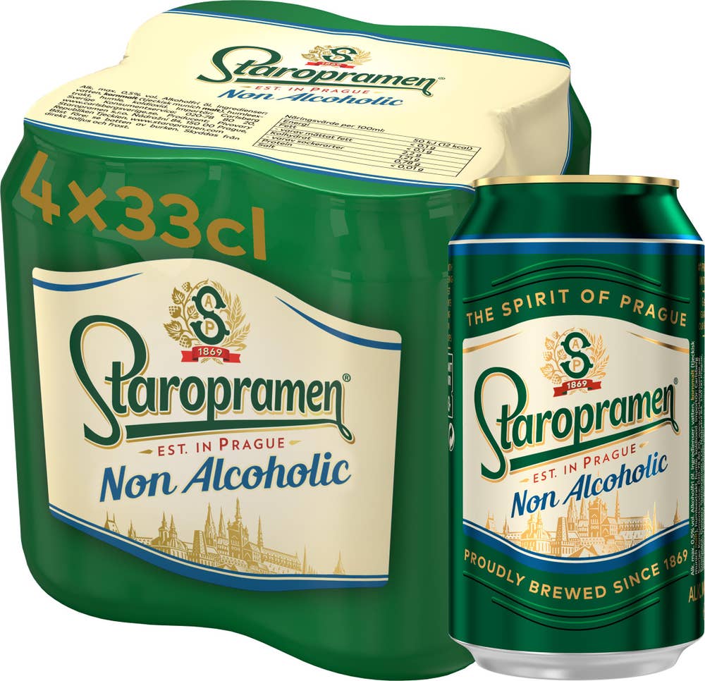 Staropramen Öl Alkoholfri 0,5% 4x33cl