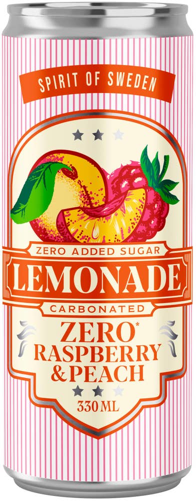 Spirit of Sweden Lemonade Raspberry & Peach Zero