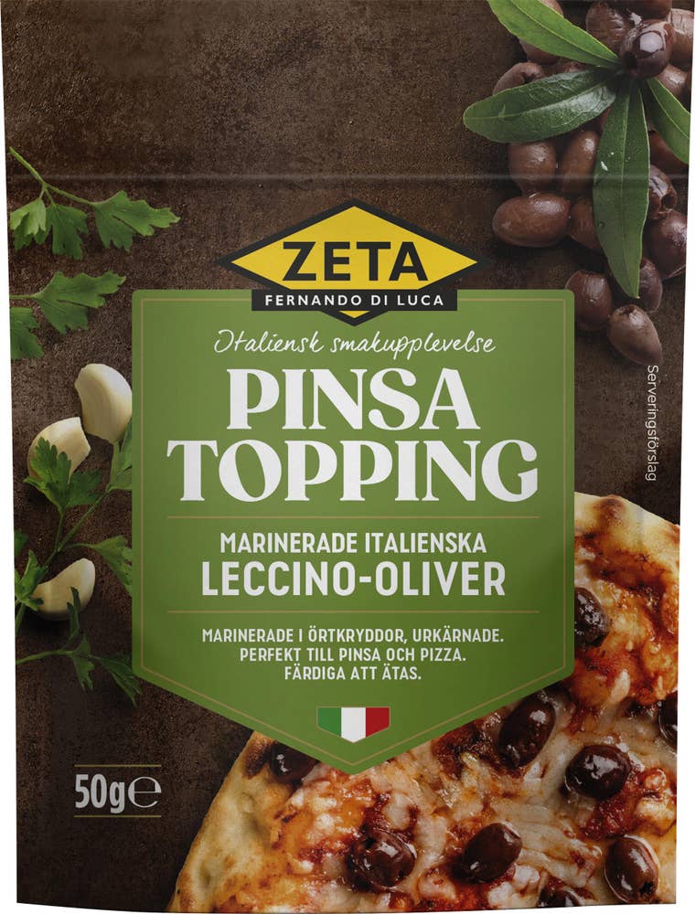 Zeta Pinsa Topping Leccino Oliver