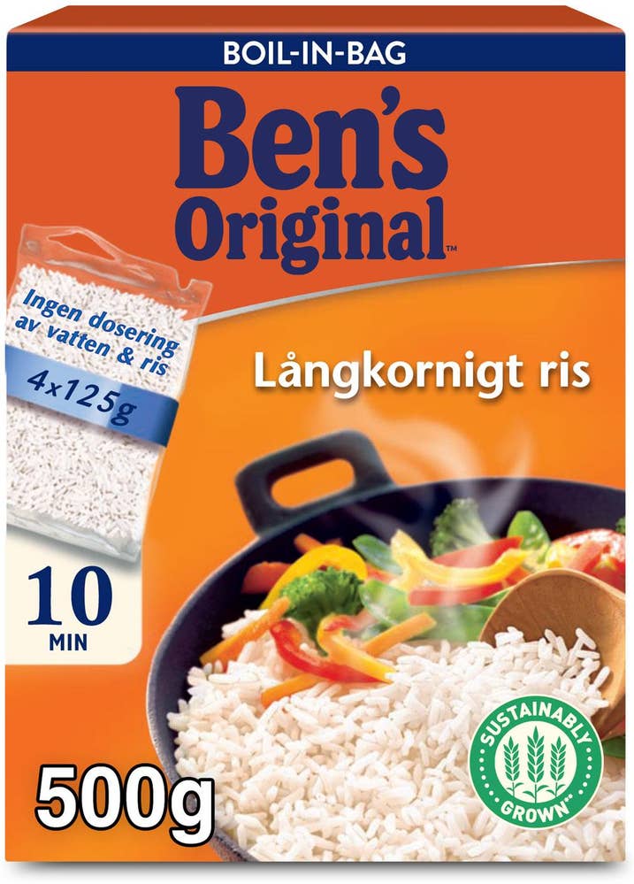 Ben's Original Långkornigt Ris Boil-in-Bag 4x125g
