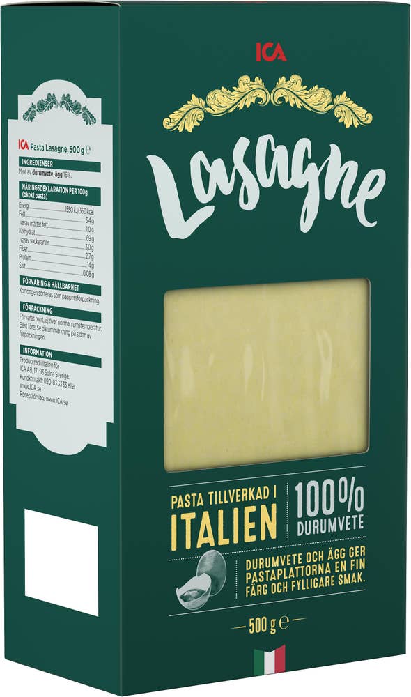 Ej sorterad Lasagne Plattor Ica Italia