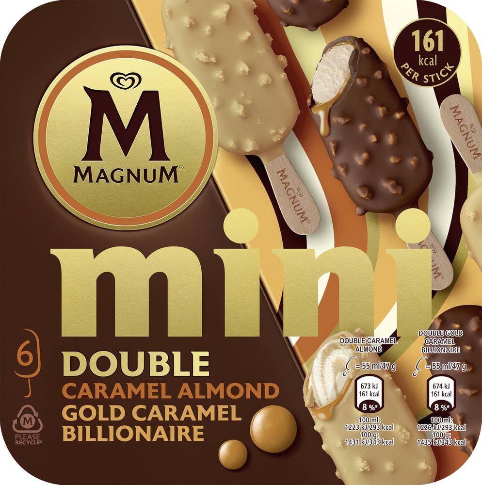 Magnum Mini Double Caramel Almond/Gold Caramel Billionaire 3+3-p