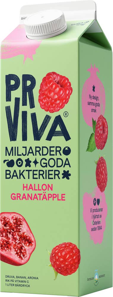 ProViva Fruktdryck Hallon & Granatäpple