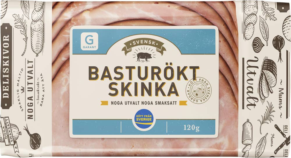 Basturökt Skinka Skivad