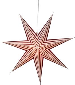 Star Trading Pappersstjärna Stripe Vit/Röd