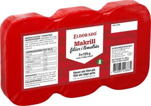 Eldorado Makrillfiléer i Tomatsås 3-p