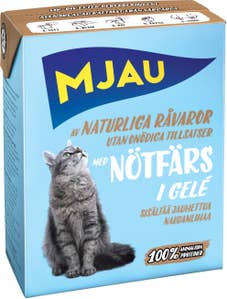 Mjau Våtfoder Nötfärs i Gelé