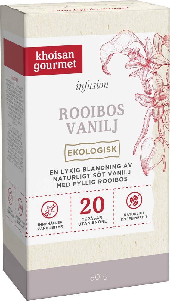 Khoisan Gourmet Te Rooibos Vanilj EKO 20-p Khoisan Gourmet