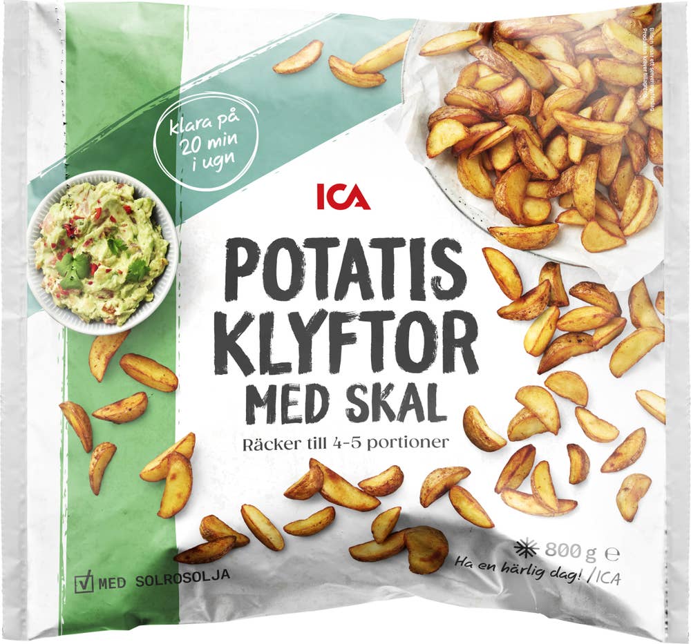 Ej sorterad Frysta Potatisklyftor med Skal Ica