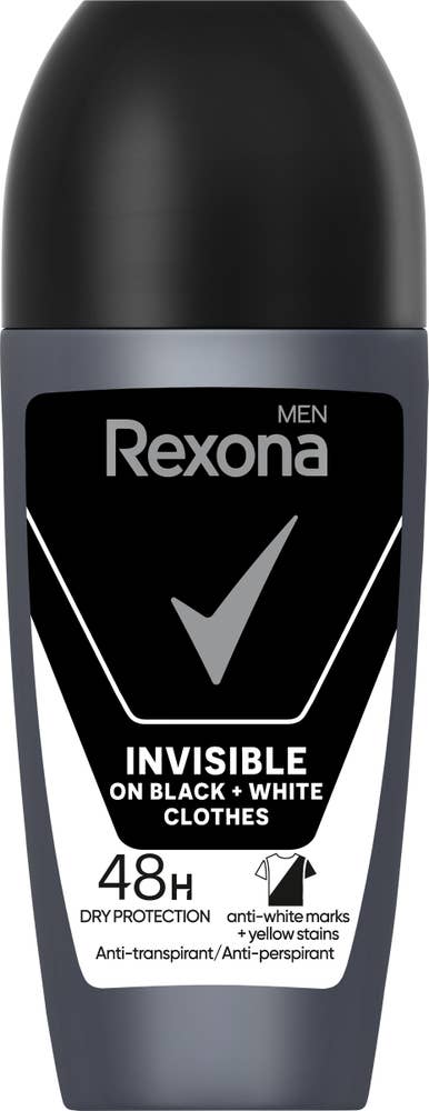 Rexona Deo Roll-On Invisible Black White Men 48h