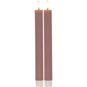 Star Trading Antikljus LED Flamme Stripe Rosa